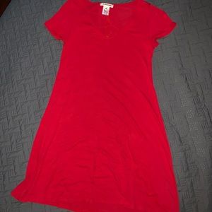red t-shirt dress